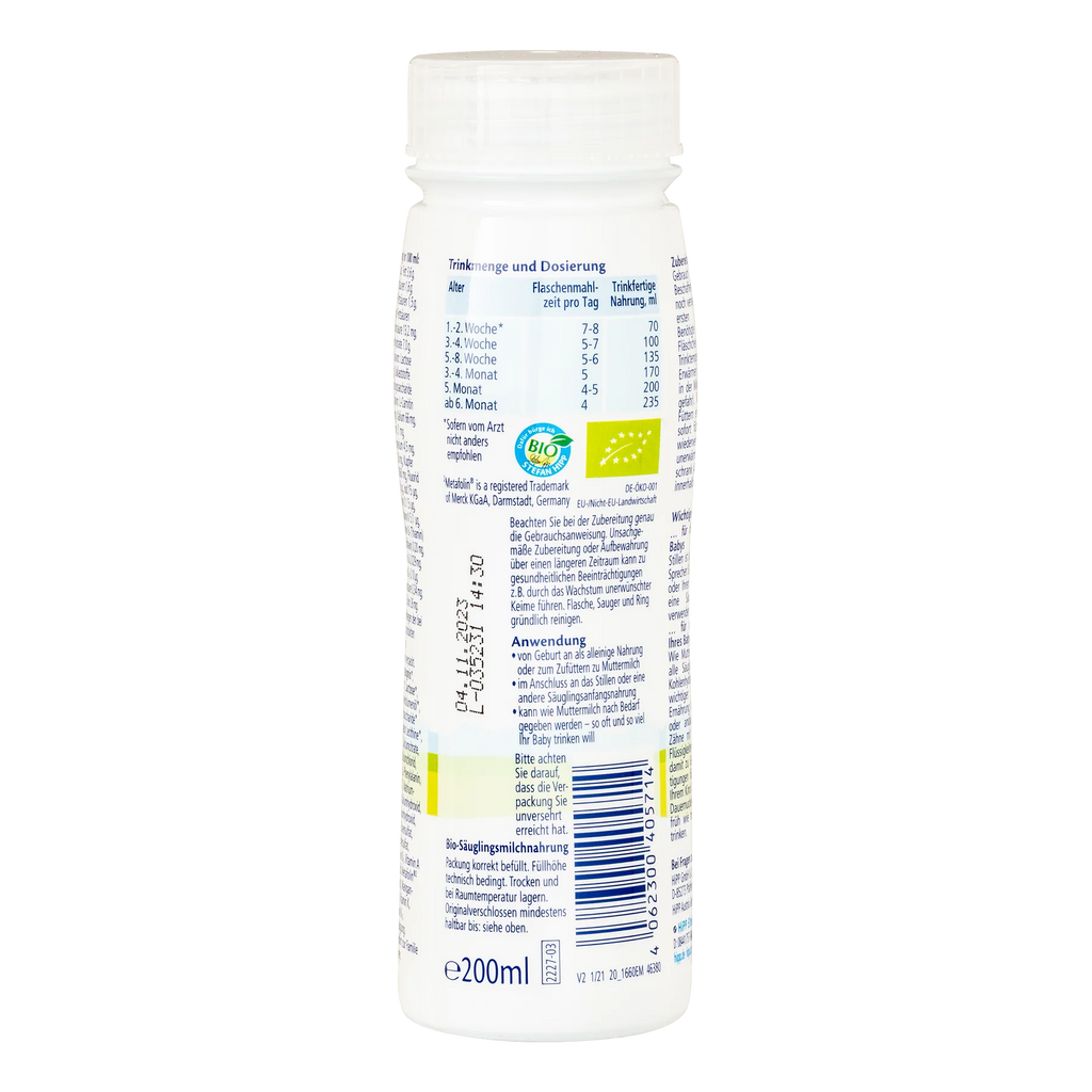 HiPP German Ready to Feed Stage Pre Cow Milk Formula 6x200ml - OnlyFormula 4