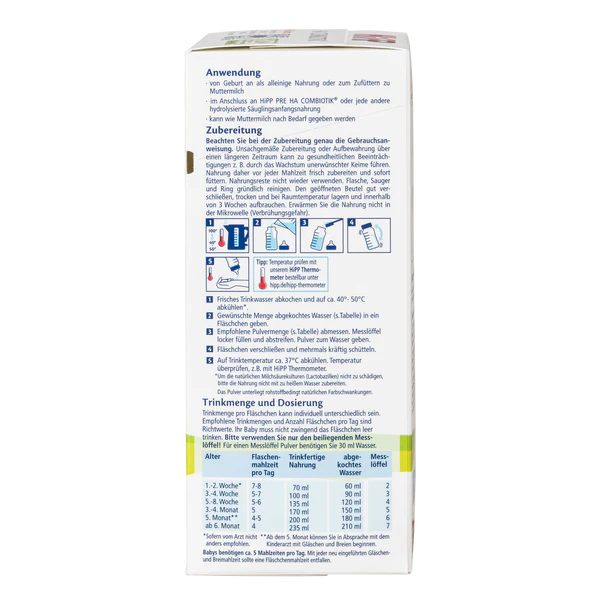 HiPP HA Germany Hypoallergenic Stage 1 Combiotic Infant Milk Formula 0-6 months • 600g - OnlyFormula 3