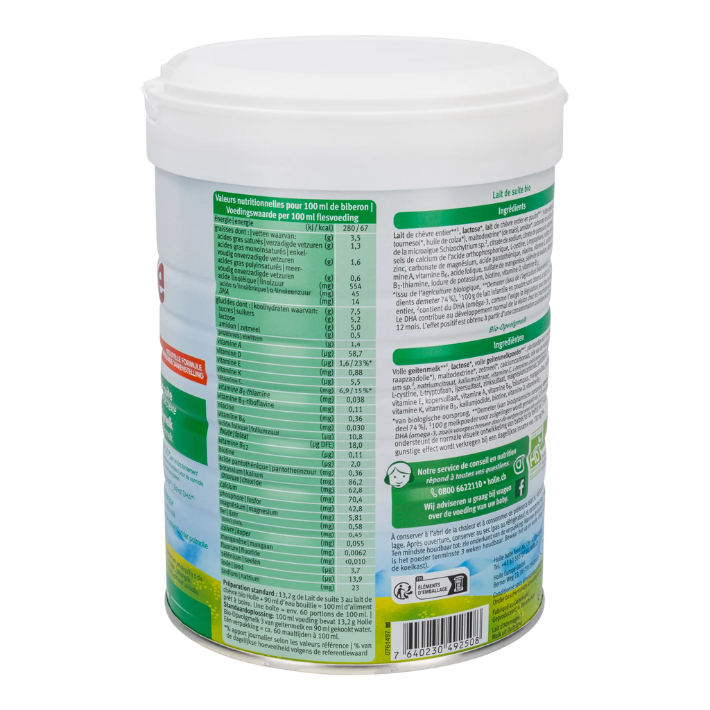 Holle Goat Stage 3 Organic Follow-on Milk Formula 800g - 10+ Months - OnlyFormula 2