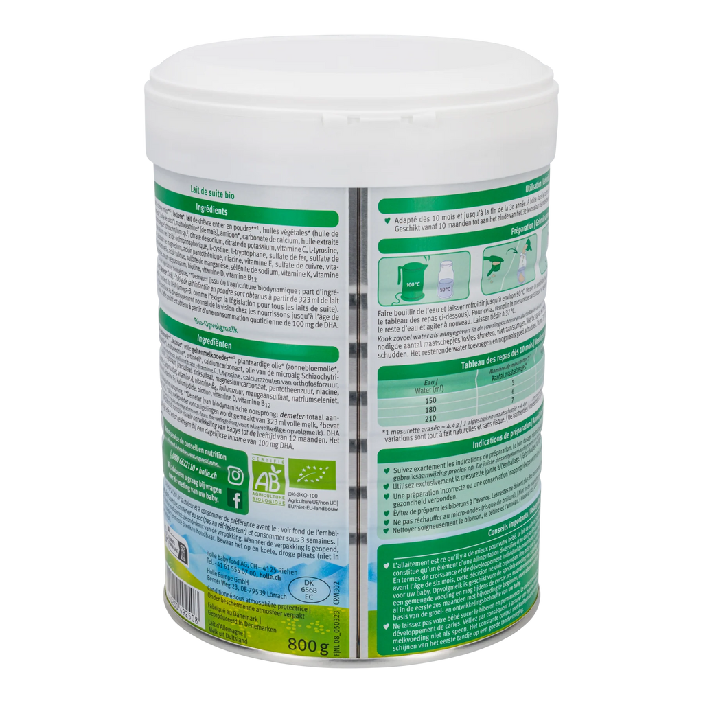 Holle Goat Stage 3 Organic Follow-on Milk Formula 800g - 10+ Months - OnlyFormula 3
