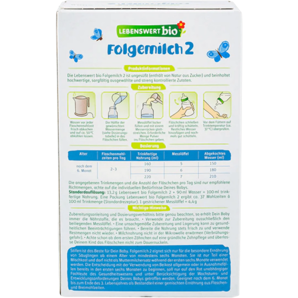 Lebenswert Folgemilch Stage 2 Organic Follow-On Infant Milk Formula 6-12 months • 500g - OnlyFormula 3