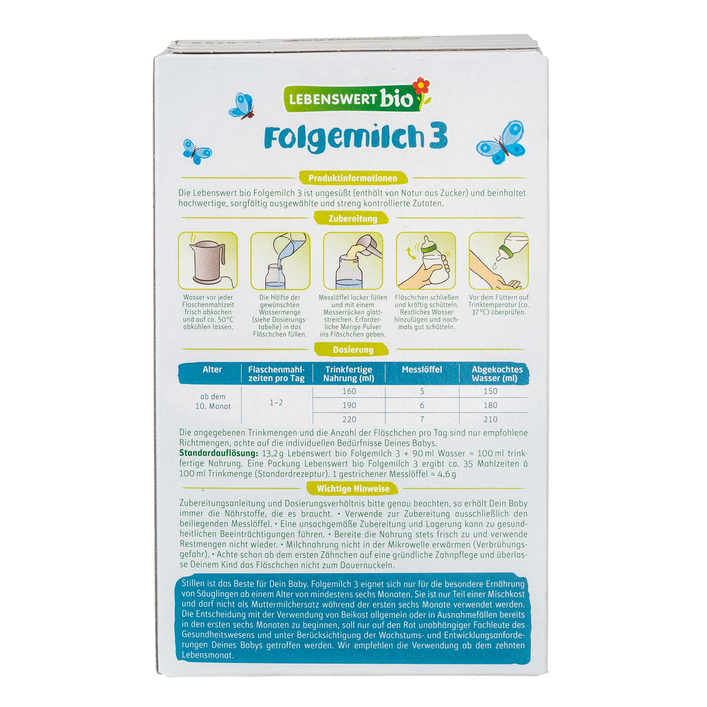 Lebenswert Folgemilch Stage 3 Organic Toddler Formula 10+ months • 475g - OnlyFormula 3