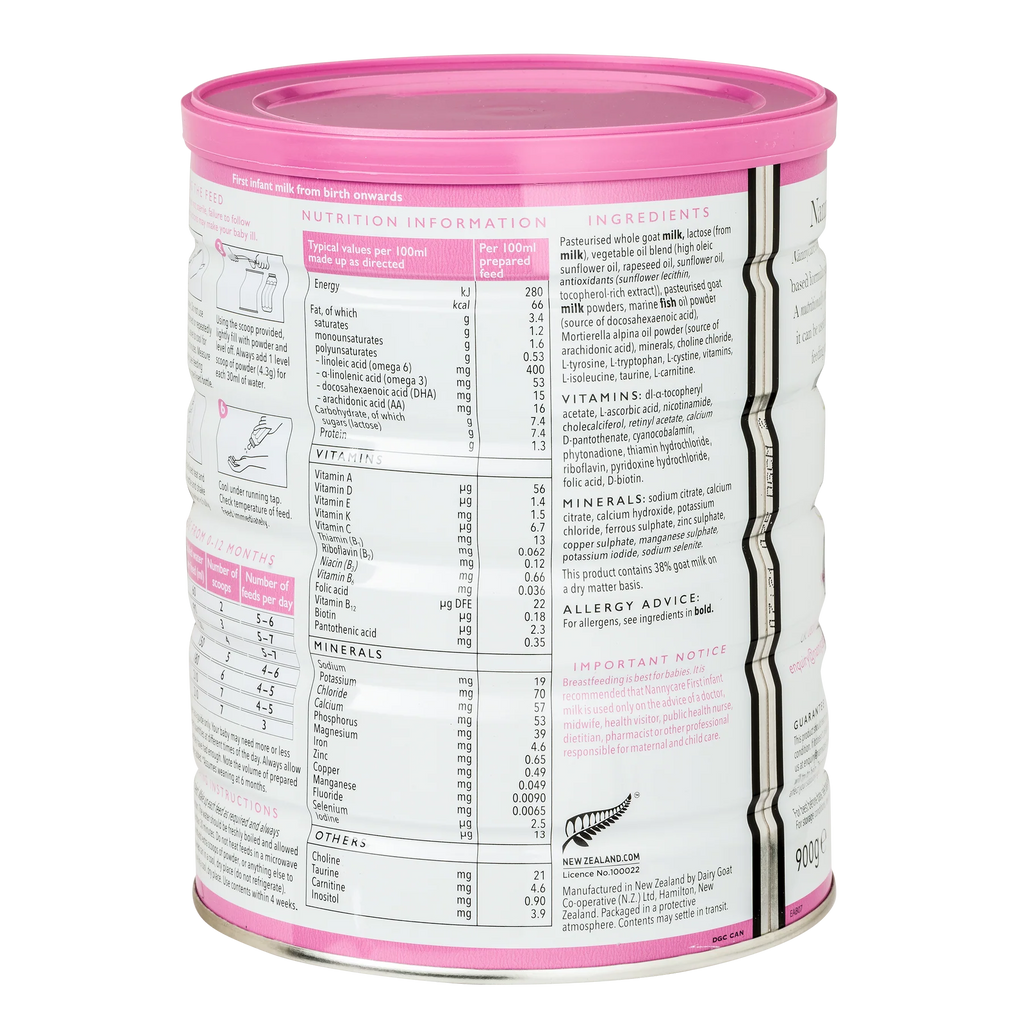 Nannycare Stage 1 Goat Milk Formula 900gr - OnlyFormula 3