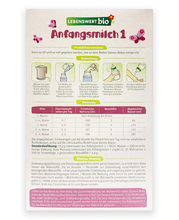 Load image into Gallery viewer, Lebenswert Anfangsmilch Stage 1 Organic Infant Milk Formula 0-6 months • 500g
