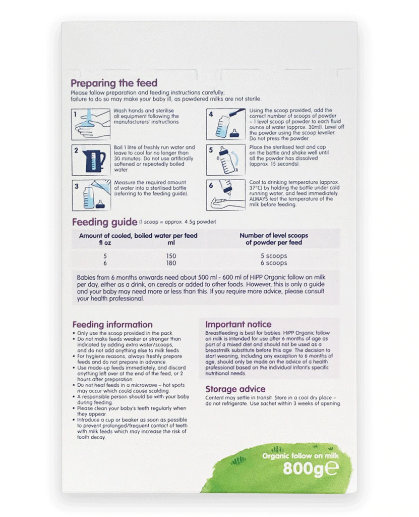 HiPP UK Stage 2 Combiotic Follow-On Infant Milk Formula 6+ months • 800g - OnlyFormula 2
