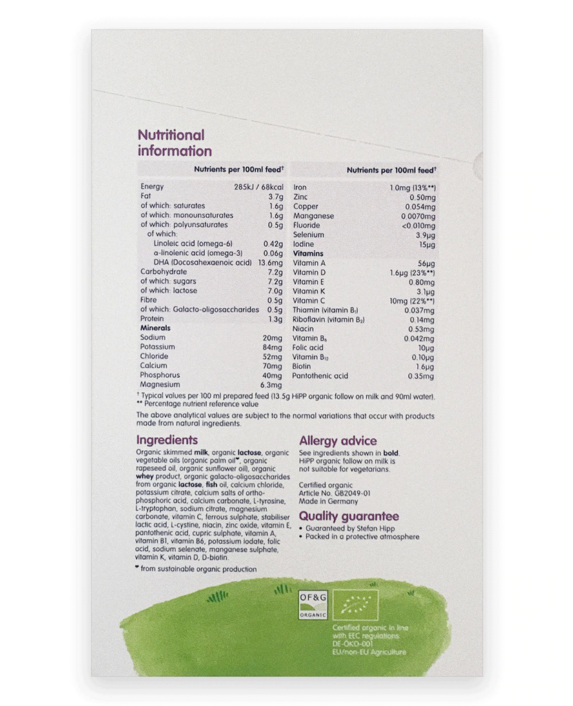 HiPP UK Stage 2 Combiotic Follow-On Infant Milk Formula 6+ months • 800g - OnlyFormula 3