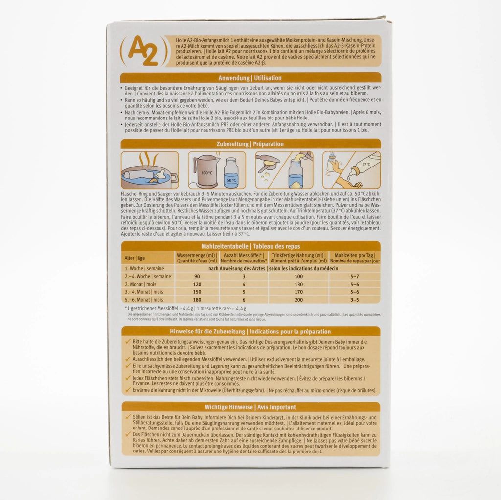 Holle Cow A2 Stage 1 Organic Infant Milk Formula 0-6 months • 400g - OnlyFormula 3