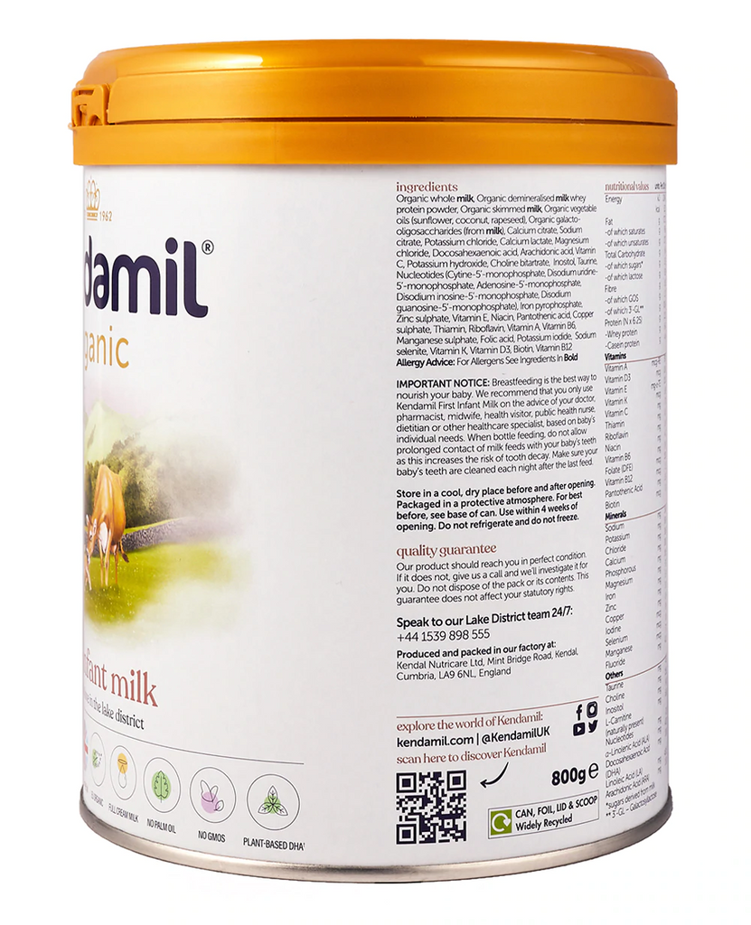Kendamil Organic Stage 1 First Infant Milk Formula From Birth • 800g - OnlyFormula 2