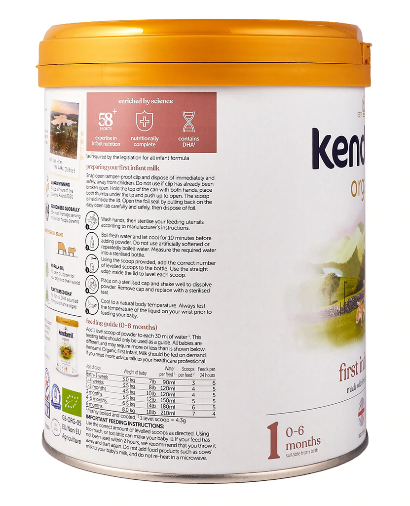 Kendamil Organic Stage 1 First Infant Milk Formula From Birth • 800g - OnlyFormula 3