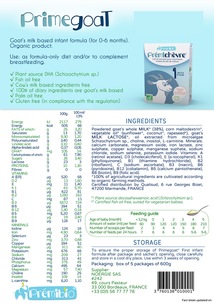 Premichevre Goat Stage 1 0-6 months • 600g - OnlyFormula 2
